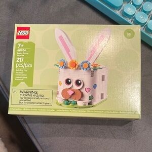 Lego White and Pink Bunny Desk Holder Building Set